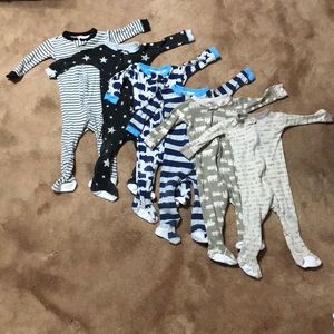 7 Piece Bundle Baby Footed Pajamas 12 Months